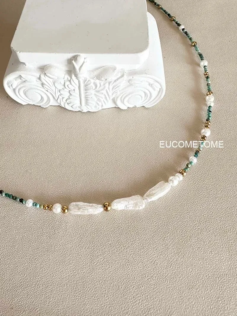 【Original】Van Gogh《Blooming Apricot Flower》｜Natural Turquoise Baroque Necklace