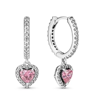 Pandora Sparkling Halo Heart Hoop Earrings