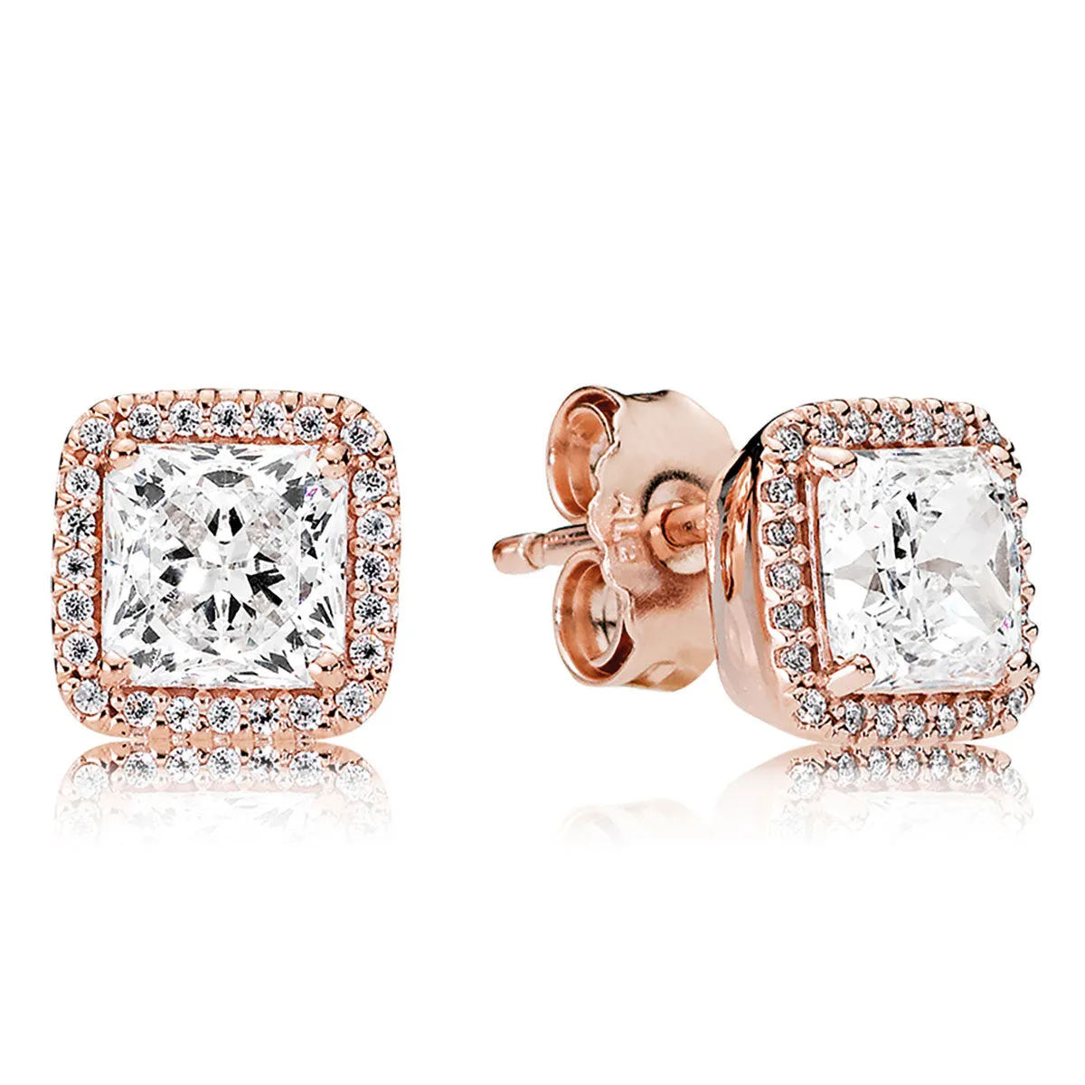 Pandora Square Sparkle Halo Stud Earrings