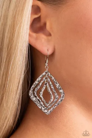Paparazzi Earring ~ Primitive Performance - Silver