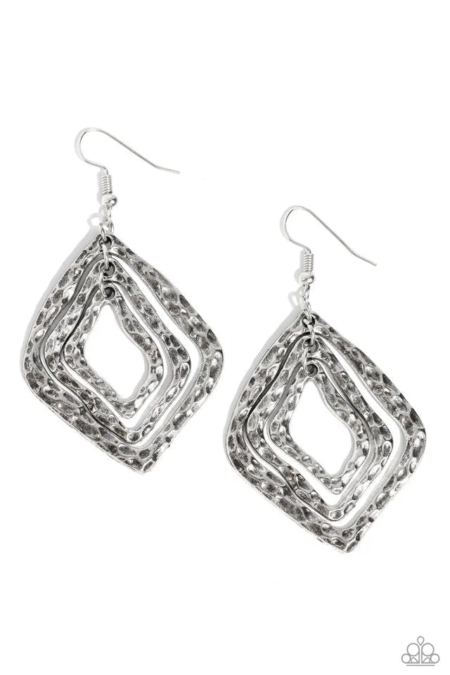 Paparazzi Earring ~ Primitive Performance - Silver