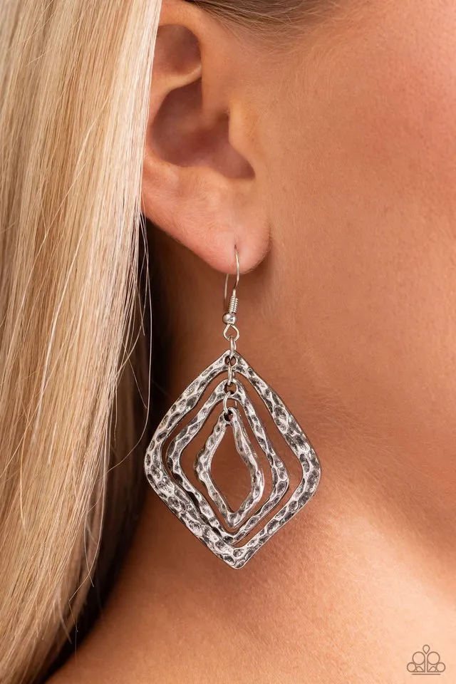 Paparazzi Earring ~ Primitive Performance - Silver