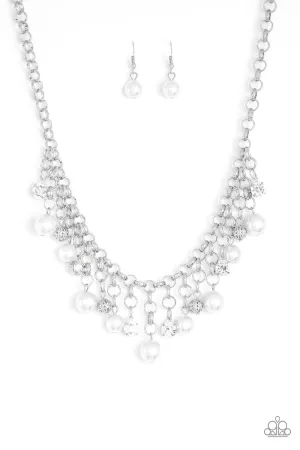 Paparazzi HEIR-Headed - White Necklace