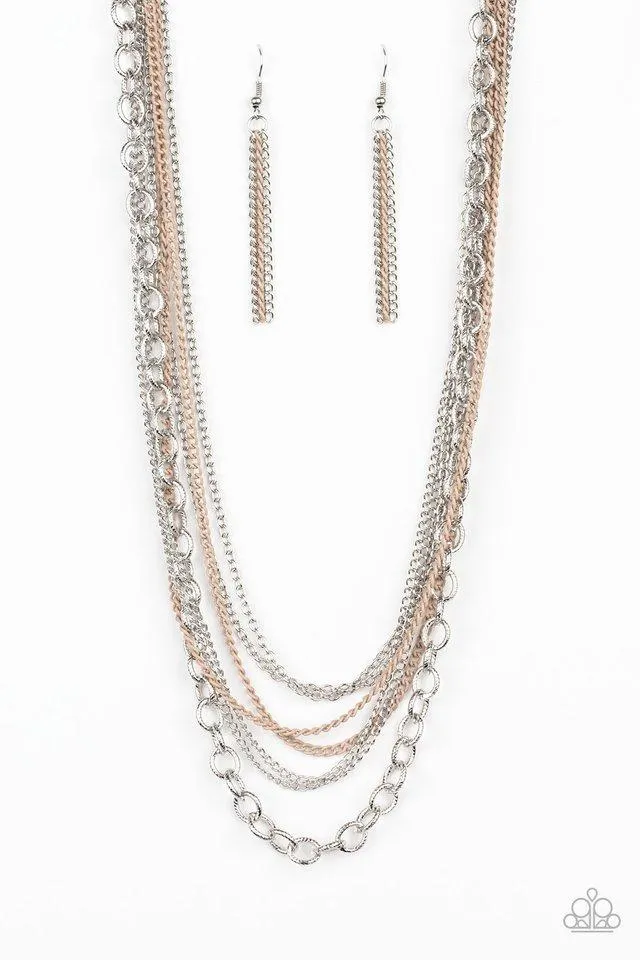 Paparazzi Necklace ~ Collectively Carefree - Brown