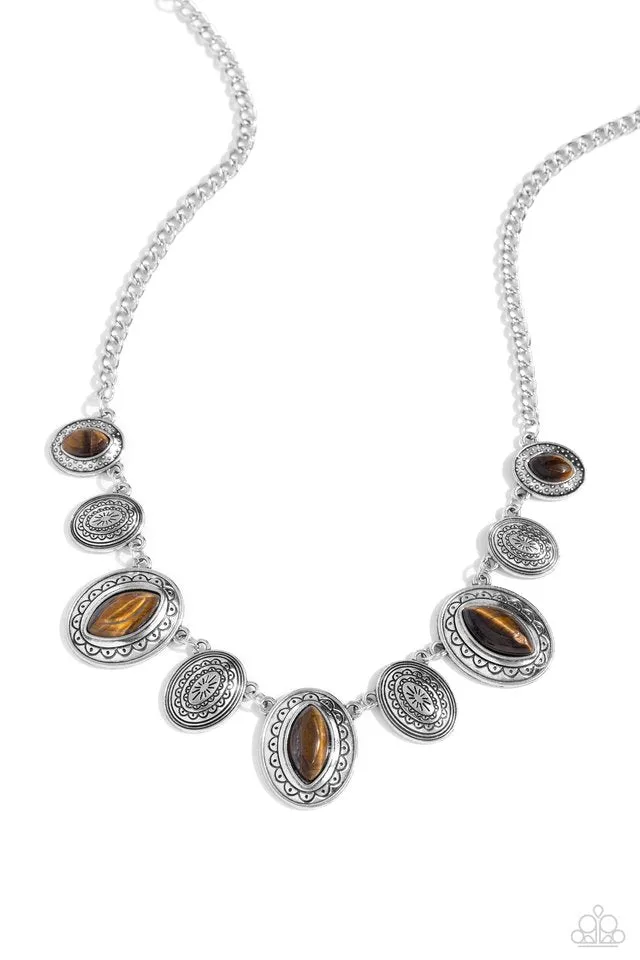 Paparazzi Necklace ~ Textured Trailblazer - Brown