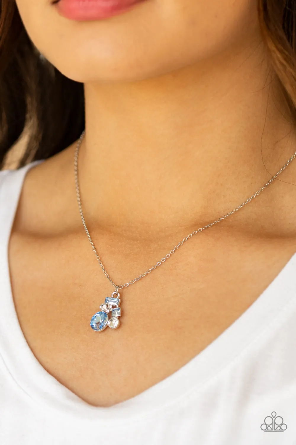 Paparazzi Time To Be Timeless Blue Short Necklace
