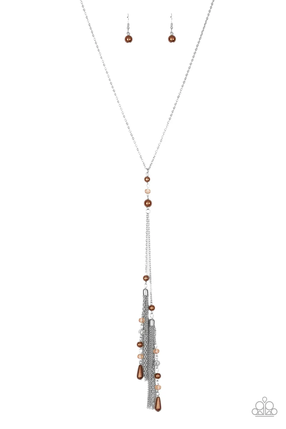 Paparazzi Timeless Tassels Brown Long Necklace