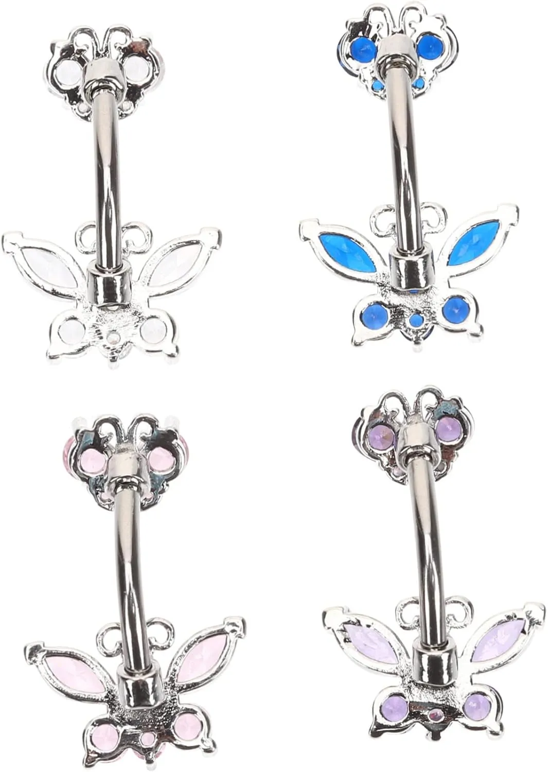 PartyKindom Fashionable Neon Belly Button Rings Hoop Navel Piercing Jewelry Set Large Jewel Belly Button Ring for Women Stainless Steel Jewelry