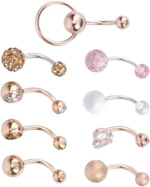 PartyKindom Stylish Belly Button Rings Zircon Navel Jewelry for Comfortable Piercing for Summer Outfits and