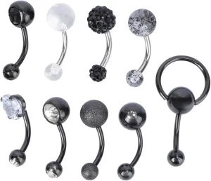 PartyKindom Stylish Belly Button Rings Zircon Navel Jewelry for Comfortable Piercing for Summer Outfits and