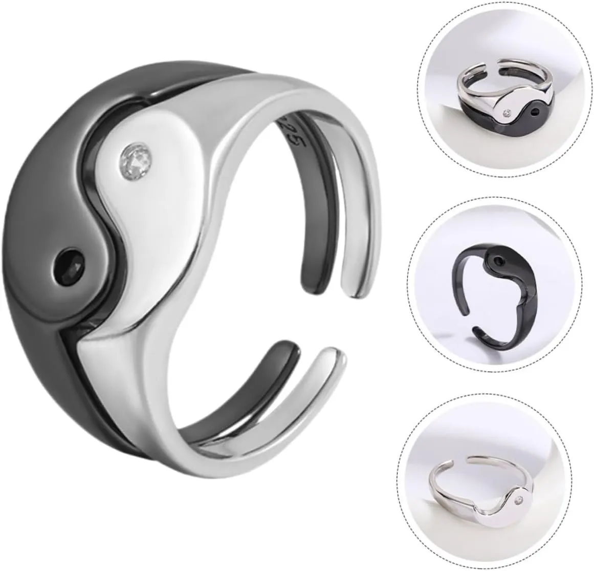 PartyKindom Tai Chi Ring Rings Gold The Women Silver Suits Personalized Finger Ring Finger Rings Matching Rings