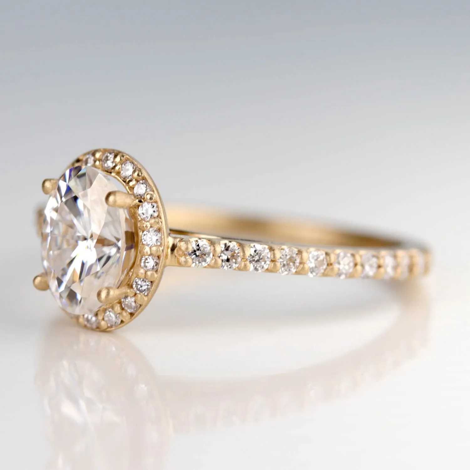Pave Halo Engagement Ring