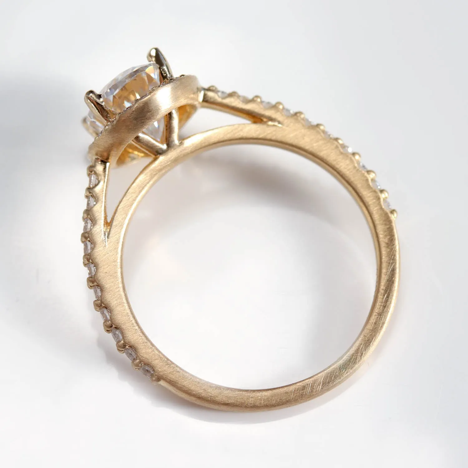 Pave Halo Engagement Ring