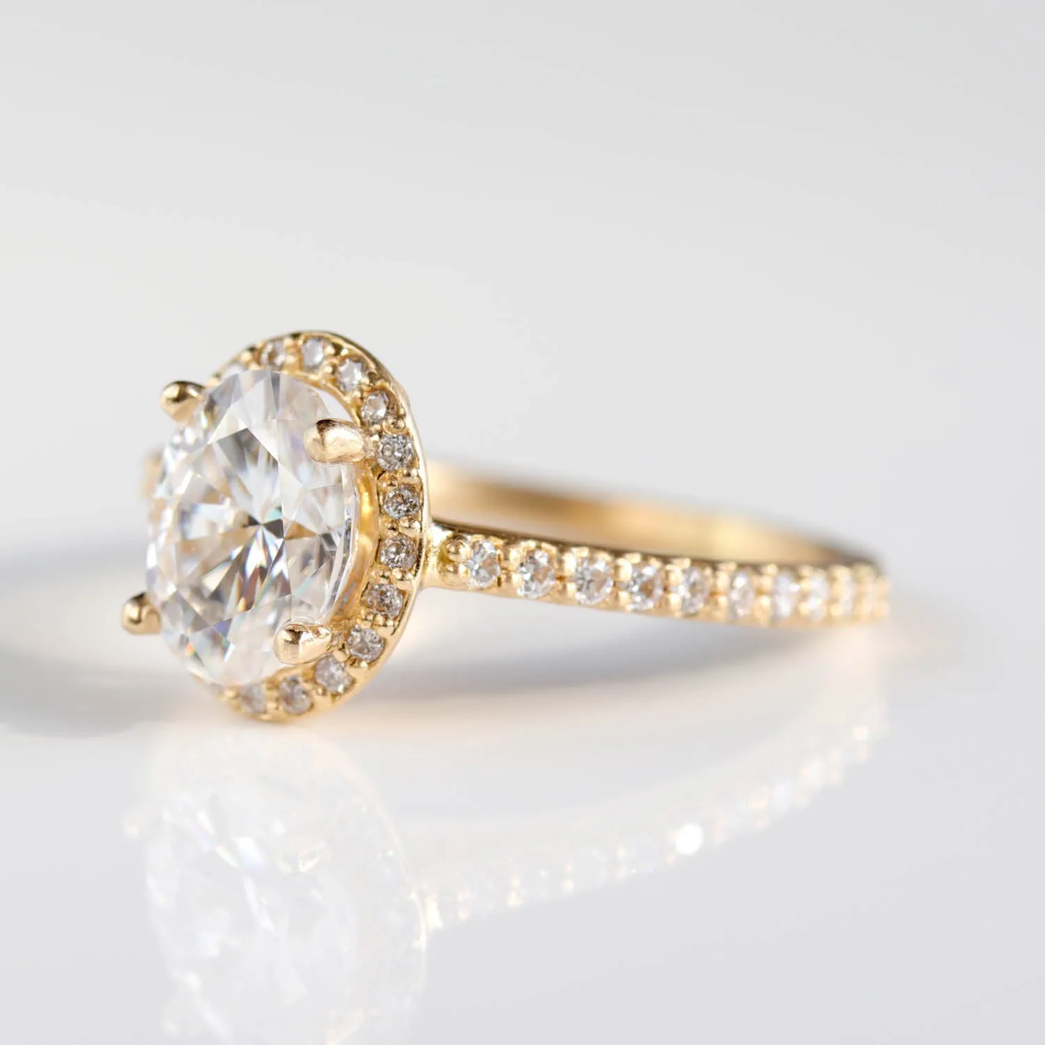 Pave Halo Engagement Ring