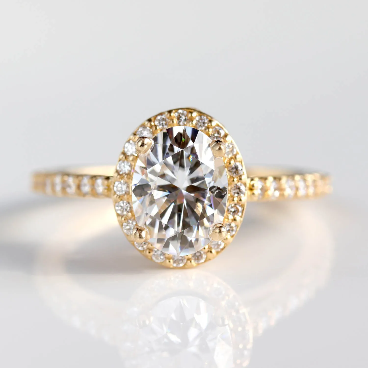 Pave Halo Engagement Ring