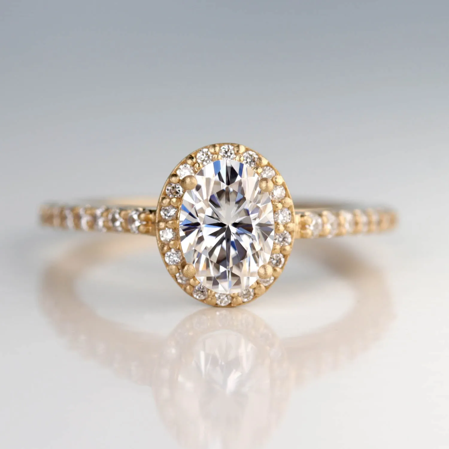 Pave Halo Engagement Ring