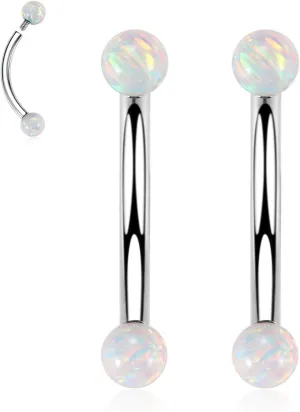 PEAKLINK G23 Titanium Eyebrow Piercing Jewelry - Curved Barbell 16G Eyebrow & Belly Button Rings - 6mm-12mm