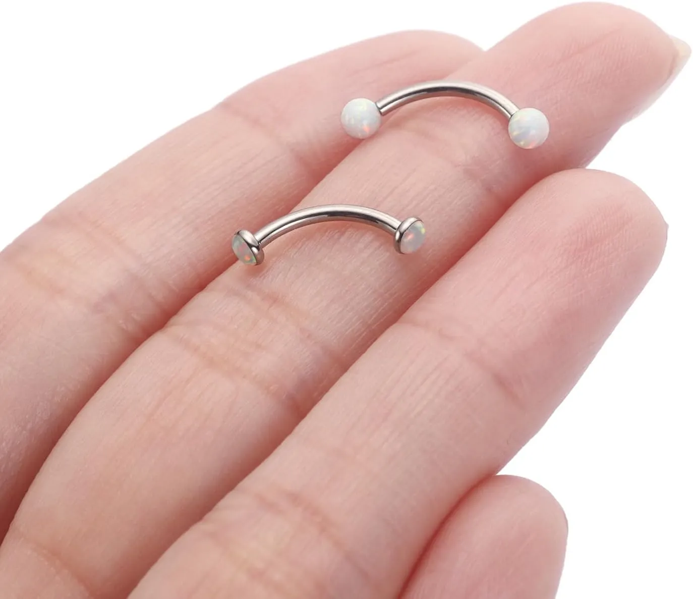 PEAKLINK G23 Titanium Eyebrow Piercing Jewelry - Curved Barbell 16G Eyebrow & Belly Button Rings - 6mm-12mm