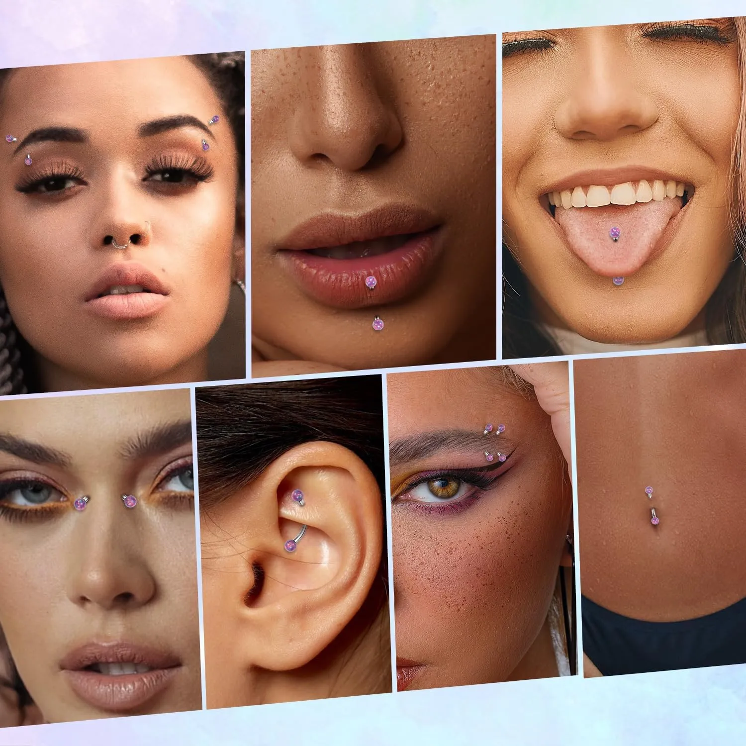PEAKLINK G23 Titanium Eyebrow Piercing Jewelry - Curved Barbell 16G Eyebrow & Belly Button Rings - 6mm-12mm