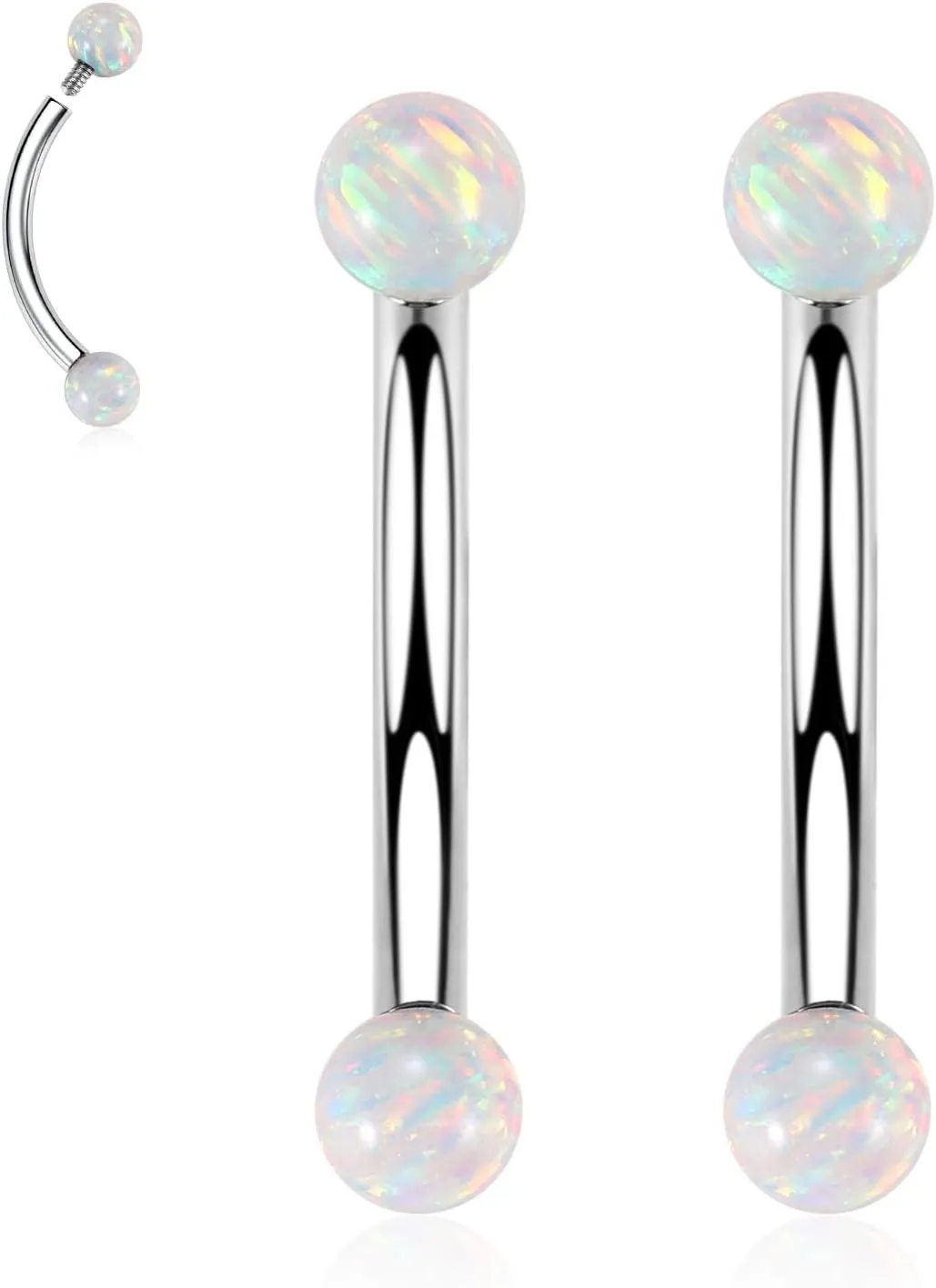 PEAKLINK G23 Titanium Eyebrow Piercing Jewelry - Curved Barbell 16G Eyebrow & Belly Button Rings - 6mm-12mm
