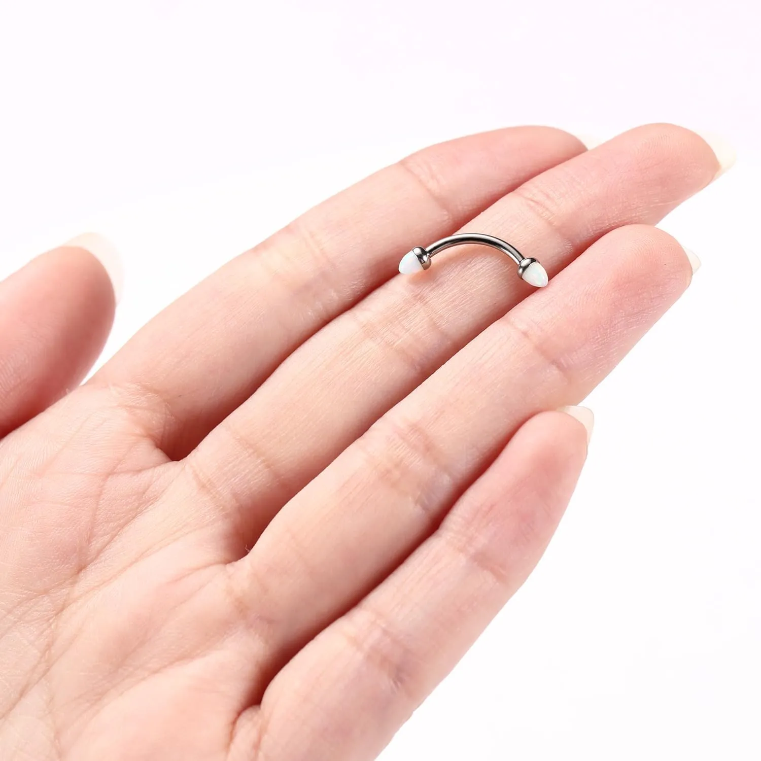 PEAKLINK G23 Titanium Eyebrow Piercing Jewelry - Curved Barbell 16G Eyebrow & Belly Button Rings - 6mm-12mm