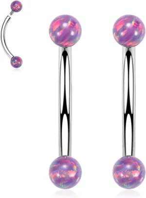 PEAKLINK G23 Titanium Eyebrow Piercing Jewelry - Curved Barbell 16G Eyebrow & Belly Button Rings - 6mm-12mm