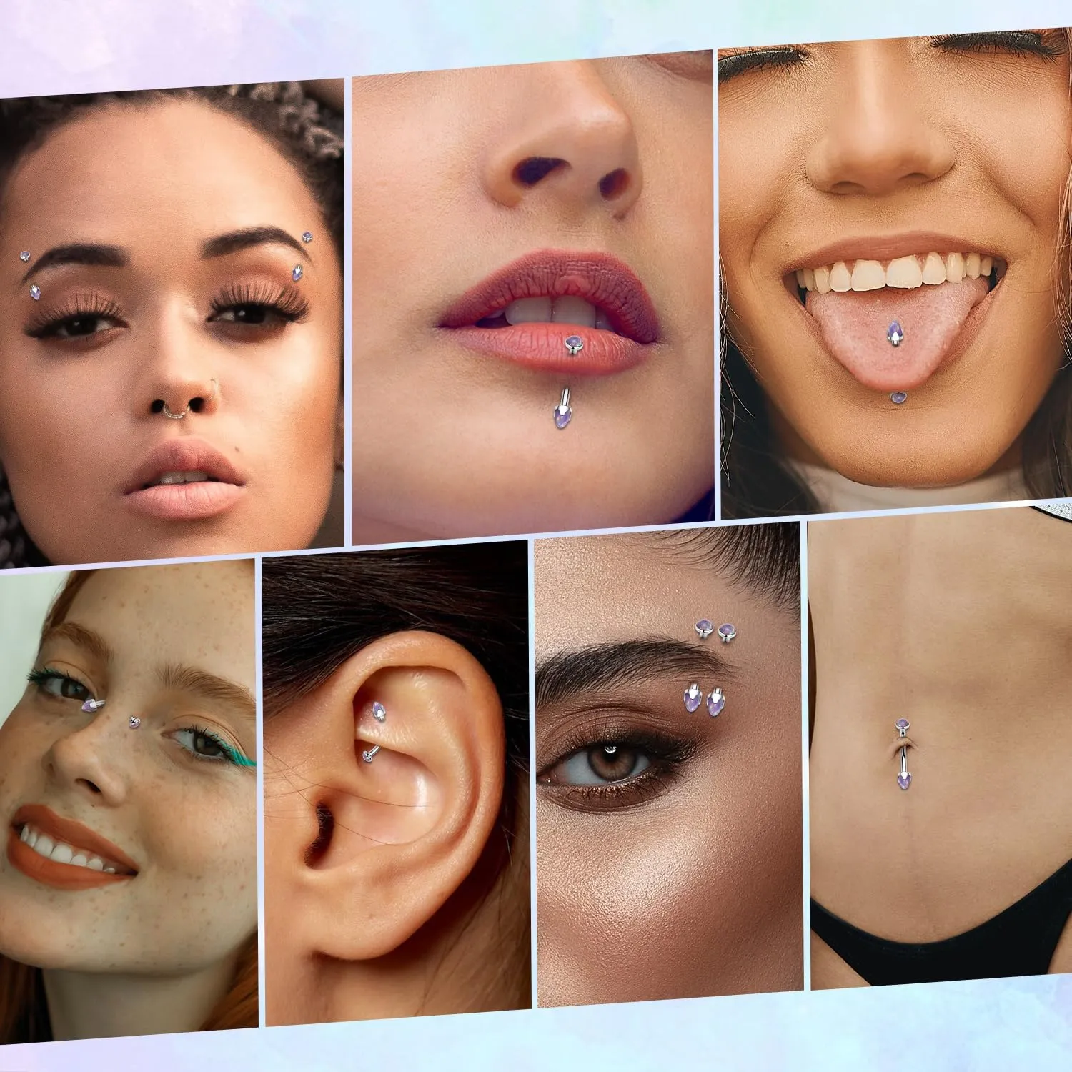 PEAKLINK G23 Titanium Eyebrow Piercing Jewelry - Curved Barbell 16G Eyebrow & Belly Button Rings - 6mm-12mm
