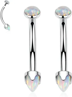 PEAKLINK G23 Titanium Eyebrow Piercing Jewelry - Curved Barbell 16G Eyebrow & Belly Button Rings - 6mm-12mm