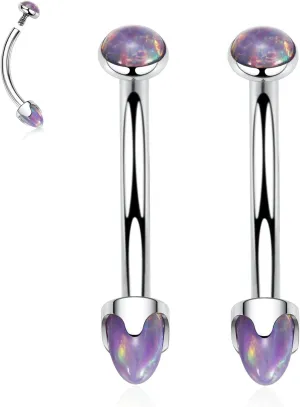 PEAKLINK G23 Titanium Eyebrow Piercing Jewelry - Curved Barbell 16G Eyebrow & Belly Button Rings - 6mm-12mm