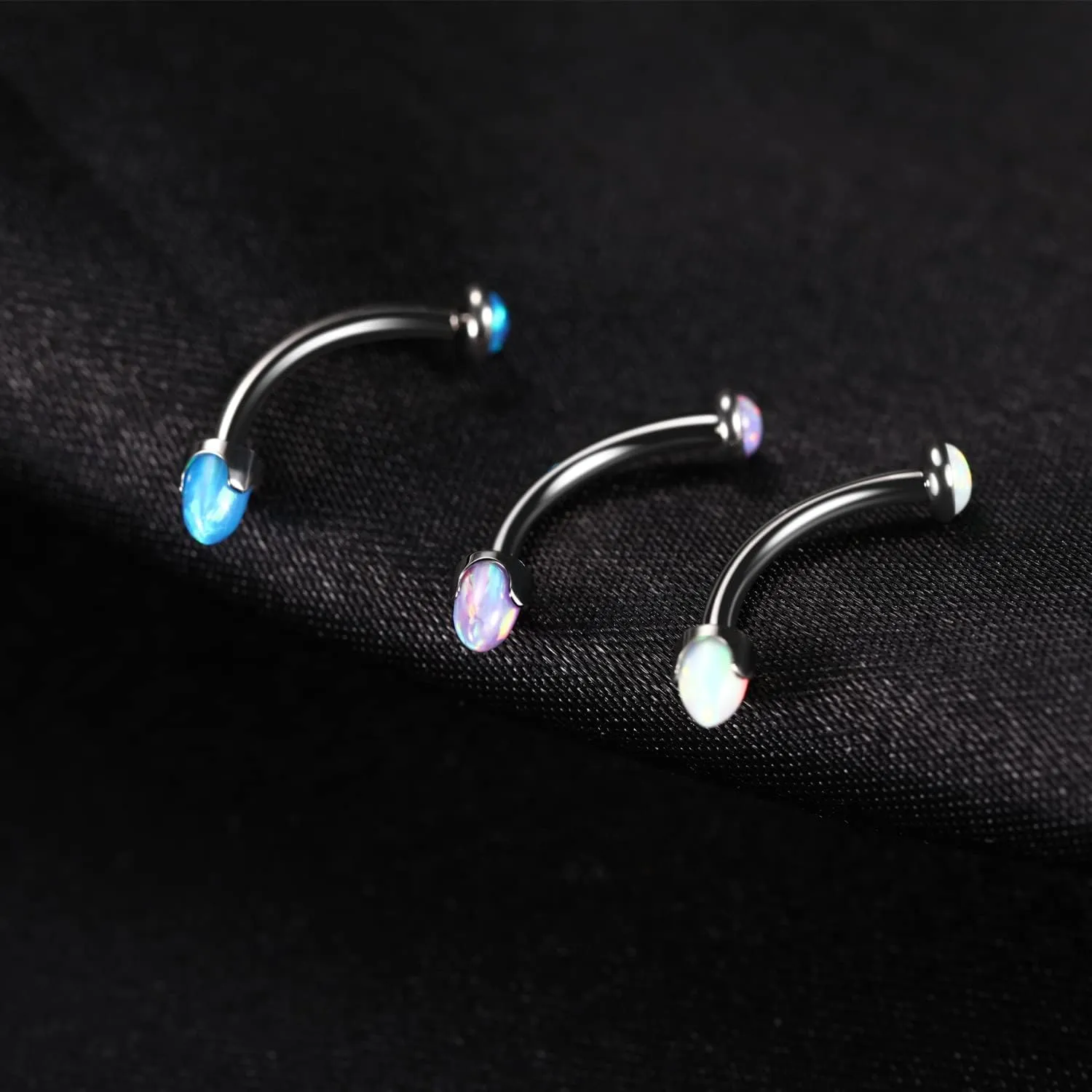 PEAKLINK G23 Titanium Eyebrow Piercing Jewelry - Curved Barbell 16G Eyebrow & Belly Button Rings - 6mm-12mm