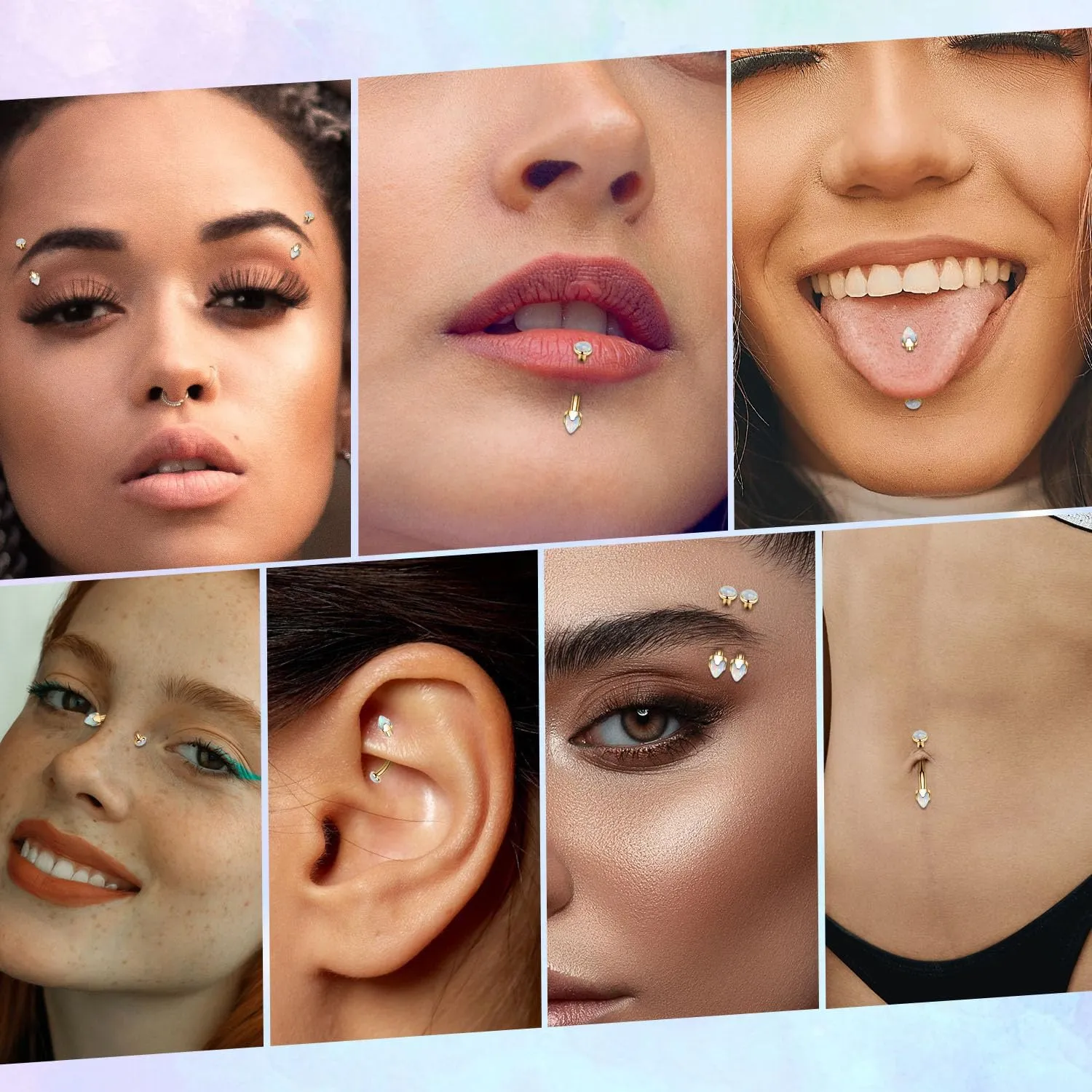 PEAKLINK G23 Titanium Eyebrow Piercing Jewelry - Curved Barbell 16G Eyebrow & Belly Button Rings - 6mm-12mm