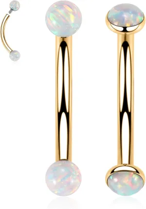 PEAKLINK G23 Titanium Eyebrow Piercing Jewelry - Curved Barbell 16G Eyebrow & Belly Button Rings - 6mm-12mm