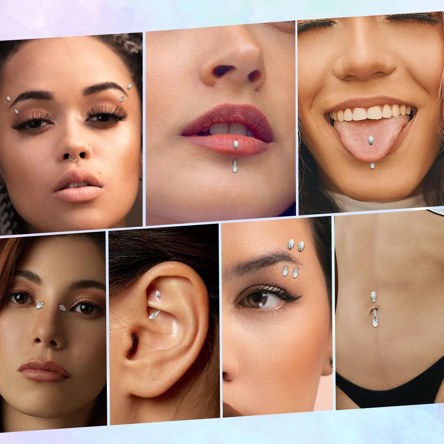 PEAKLINK G23 Titanium Eyebrow Piercing Jewelry - Curved Barbell 16G Eyebrow & Belly Button Rings - 6mm-12mm