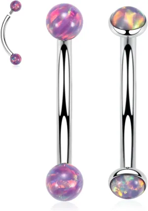 PEAKLINK G23 Titanium Eyebrow Piercing Jewelry - Curved Barbell 16G Eyebrow & Belly Button Rings - 6mm-12mm