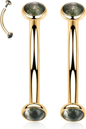 PEAKLINK G23 Titanium Eyebrow Piercing Jewelry - Curved Barbell 16G Eyebrow & Belly Button Rings - 6mm-12mm