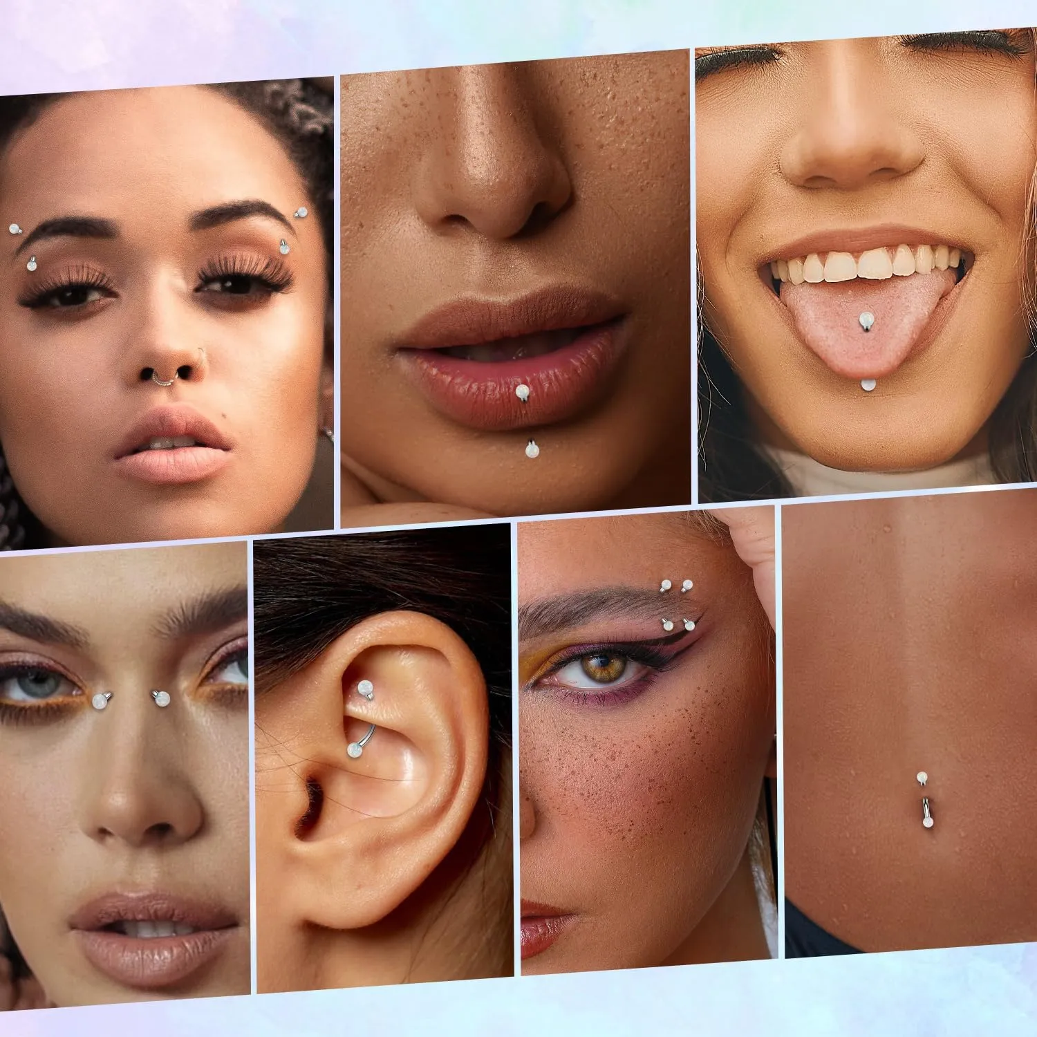 PEAKLINK G23 Titanium Eyebrow Piercing Jewelry - Curved Barbell 16G Eyebrow & Belly Button Rings - 6mm-12mm