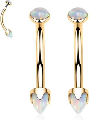 PEAKLINK G23 Titanium Eyebrow Piercing Jewelry - Curved Barbell 16G Eyebrow & Belly Button Rings - 6mm-12mm