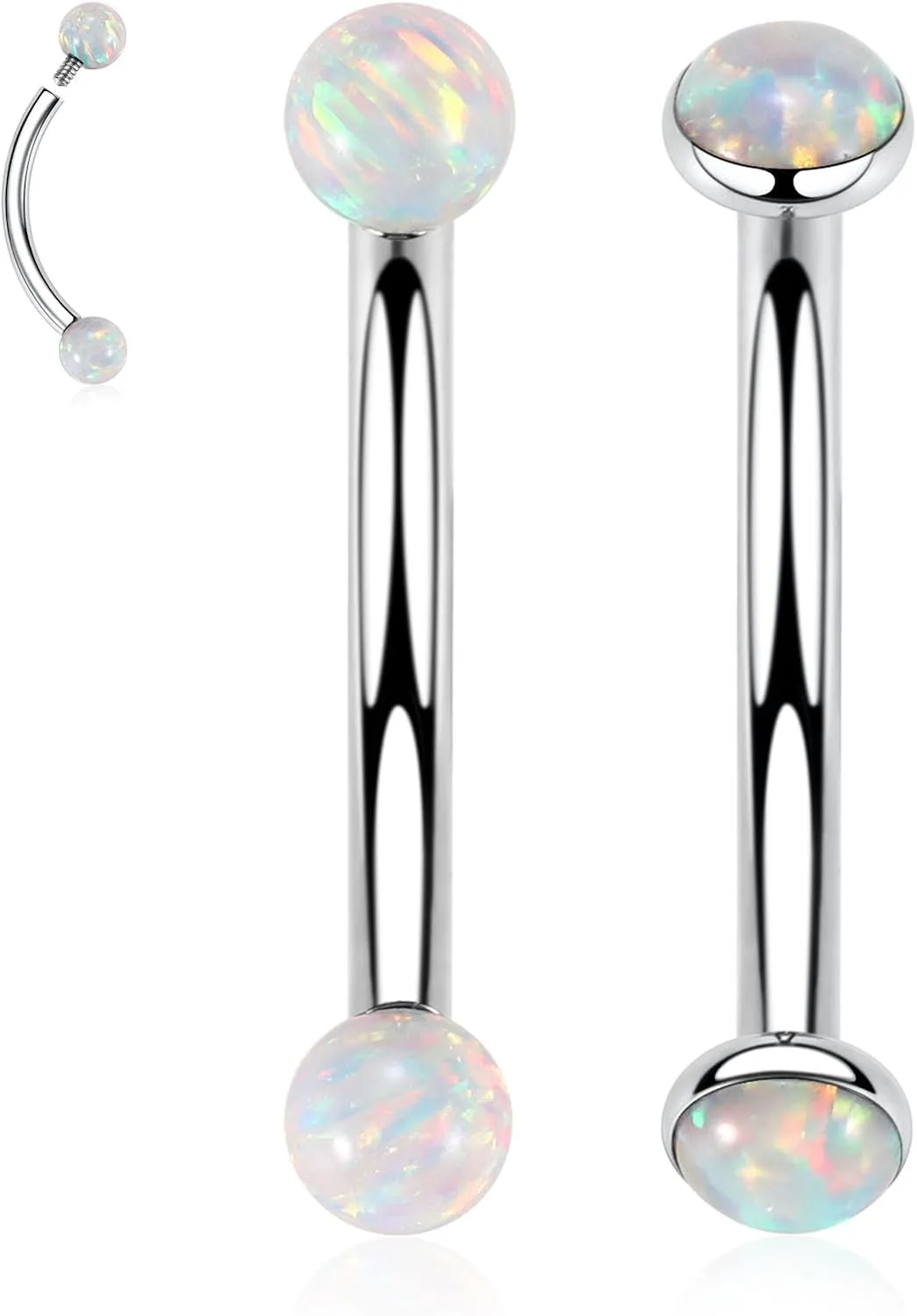 PEAKLINK G23 Titanium Eyebrow Piercing Jewelry - Curved Barbell 16G Eyebrow & Belly Button Rings - 6mm-12mm