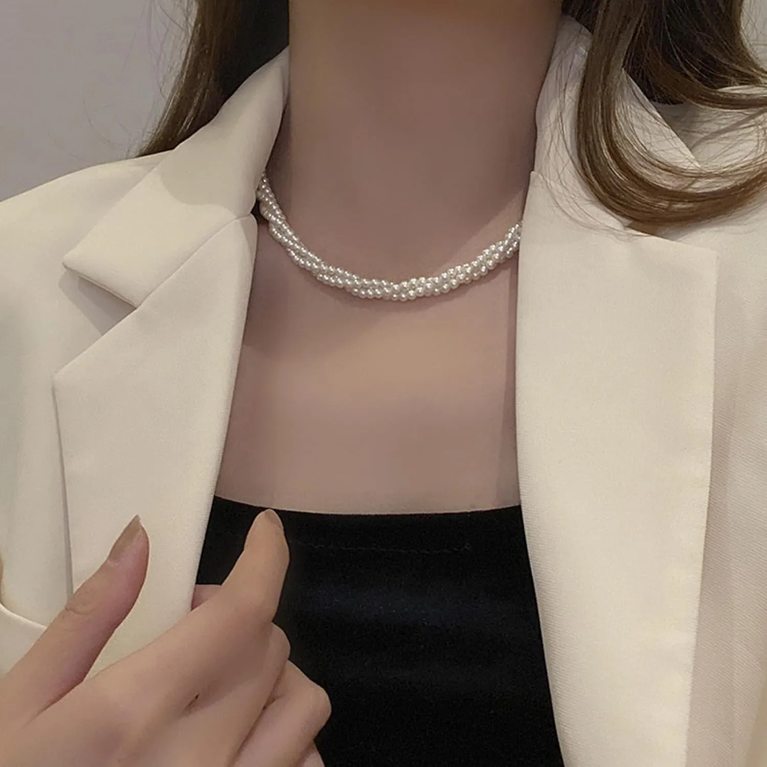 Pearl Choker Necklace Pearl Necklaces for Women Wedding Pearl Beaded Necklace Dainty Pearl Jewelry for Wedding