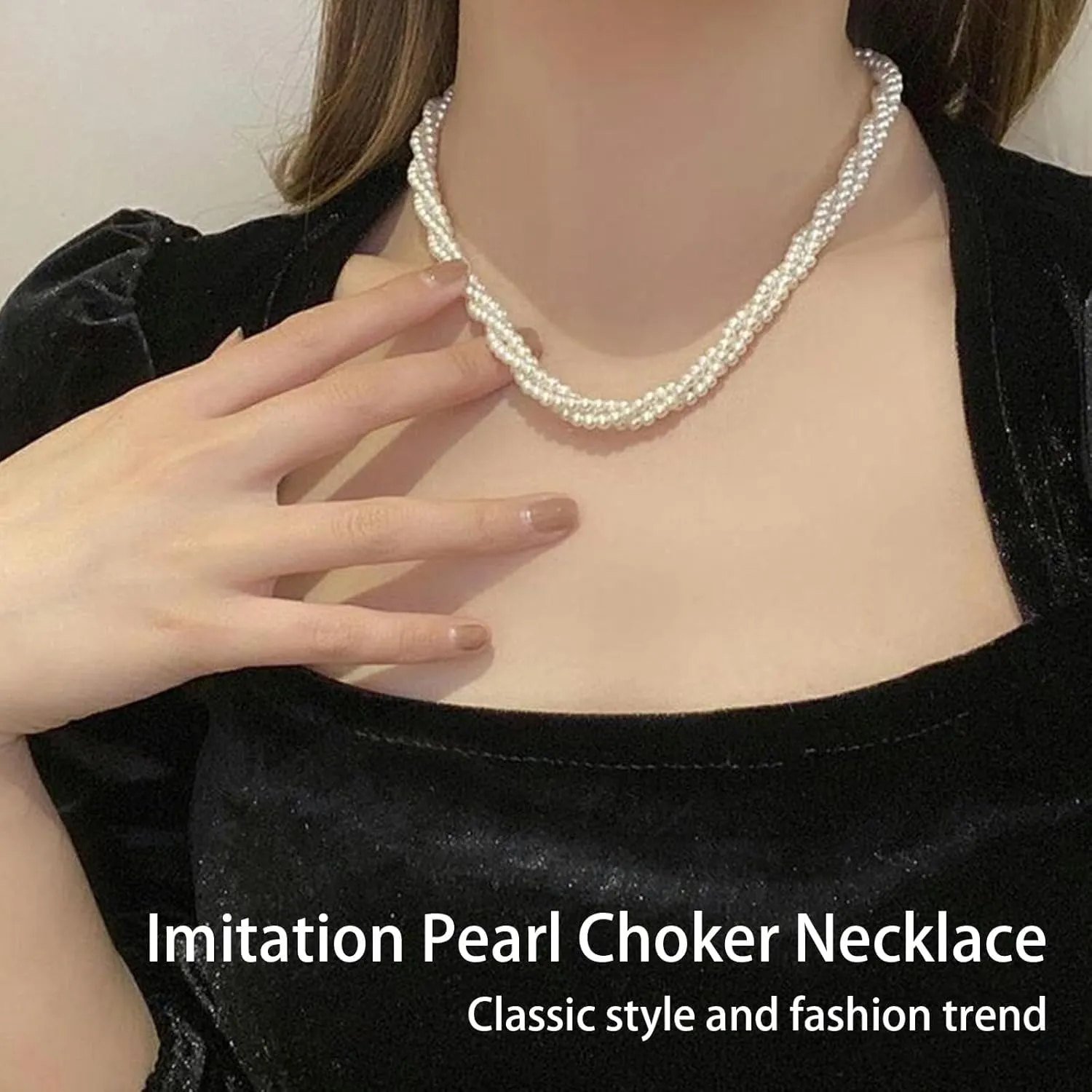 Pearl Choker Necklace Pearl Necklaces for Women Wedding Pearl Beaded Necklace Dainty Pearl Jewelry for Wedding