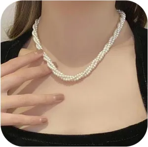 Pearl Choker Necklace Pearl Necklaces for Women Wedding Pearl Beaded Necklace Dainty Pearl Jewelry for Wedding