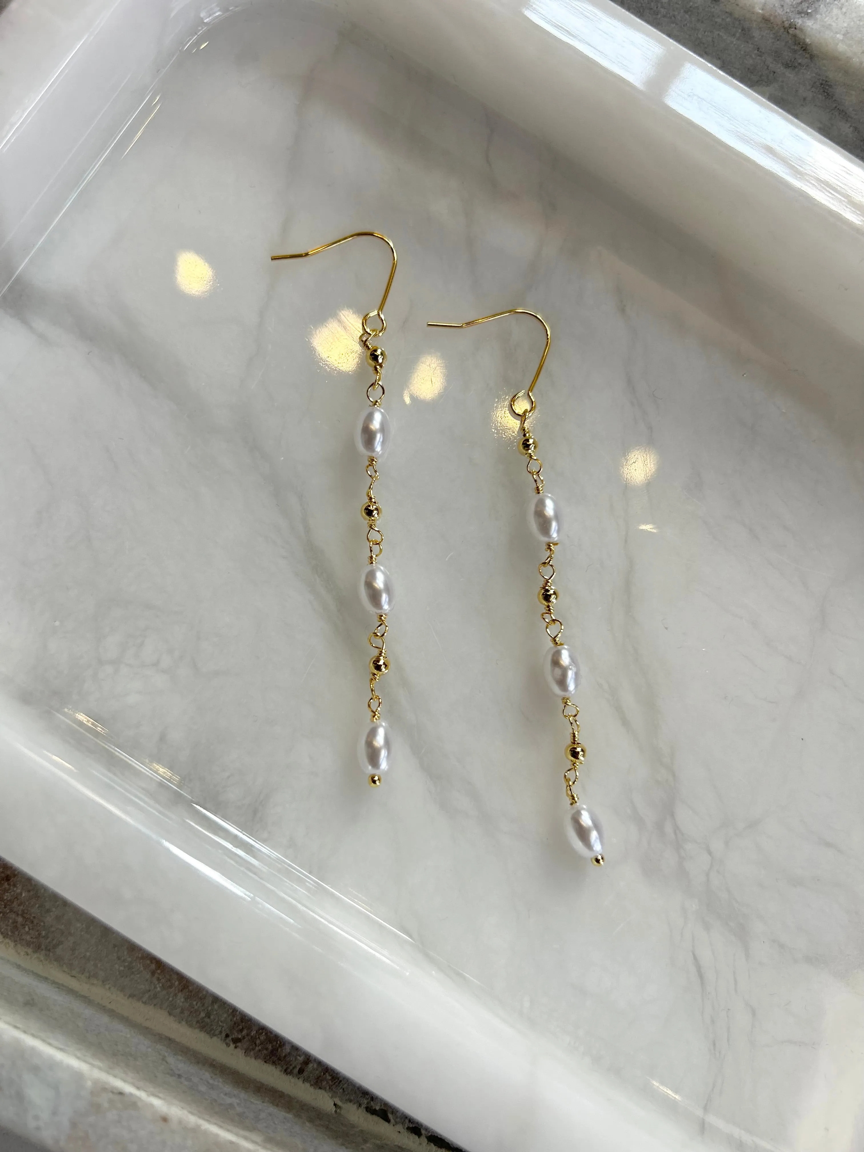 Pearl Dangle Drop Earrings