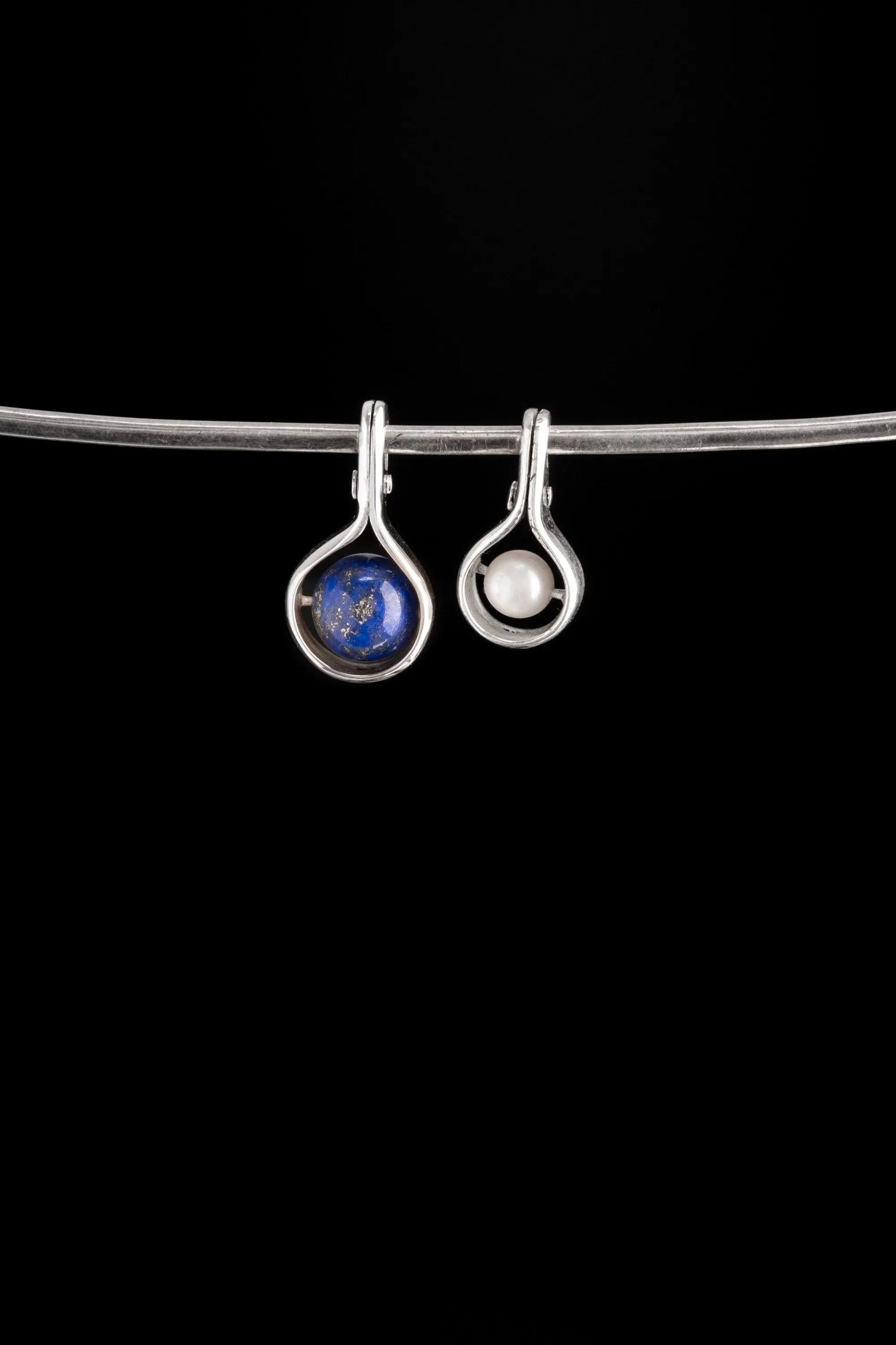 Pearlescent Spinner Elegance Pendant: Pearl - Sterling Silver Pendant