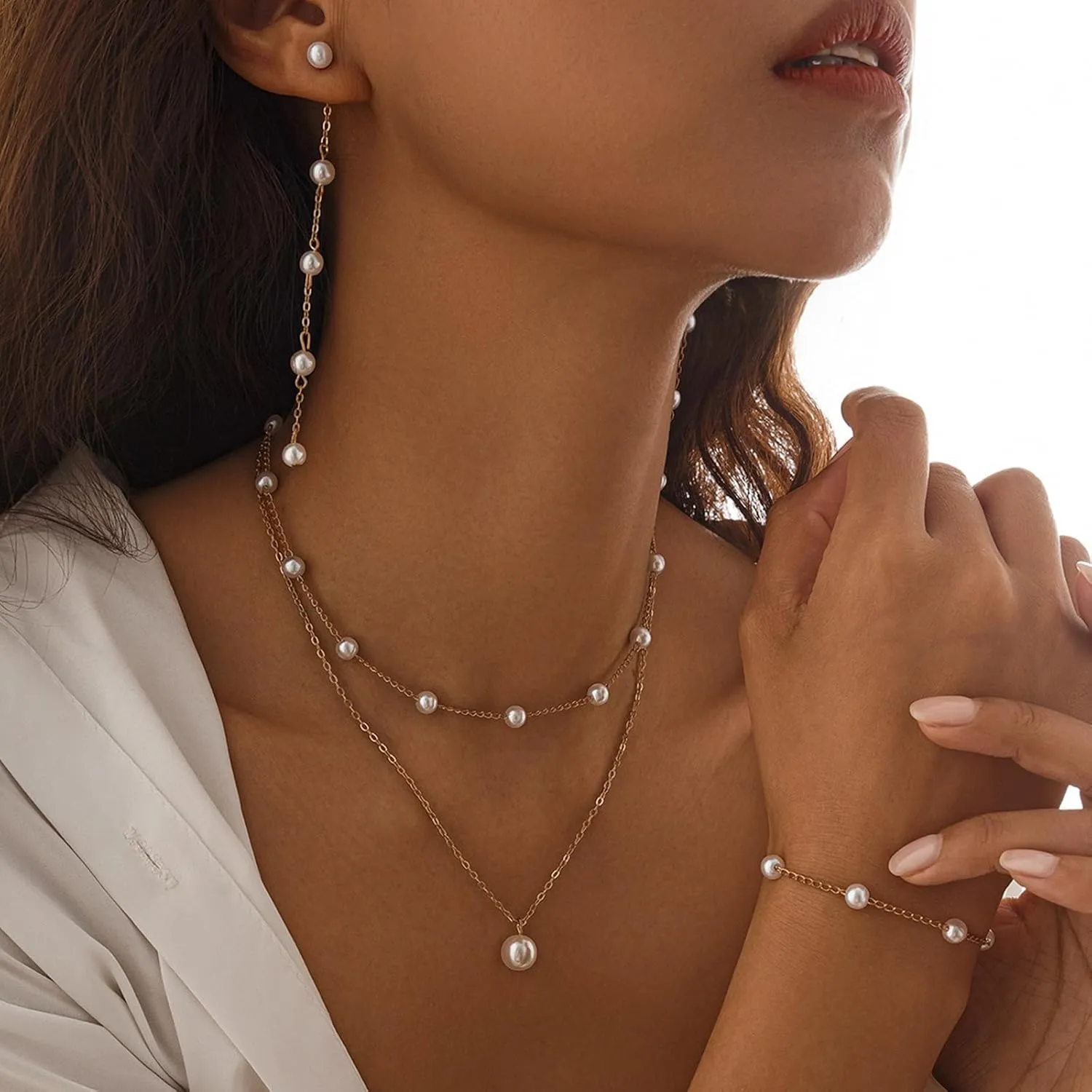 Pearls Necklaces for Women Dainty Pearl Necklace Gold and Pearl Necklace for Women Trendy 2025