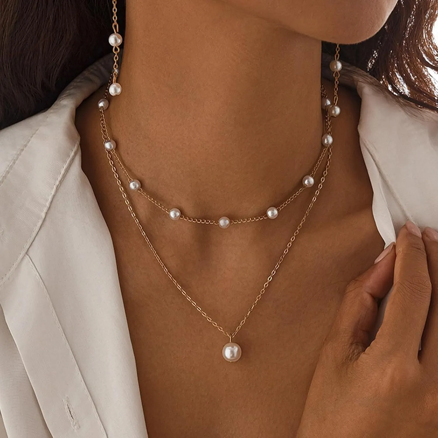 Pearls Necklaces for Women Dainty Pearl Necklace Gold and Pearl Necklace for Women Trendy 2025