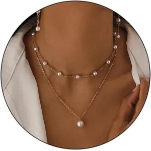 Pearls Necklaces for Women Dainty Pearl Necklace Gold and Pearl Necklace for Women Trendy 2025