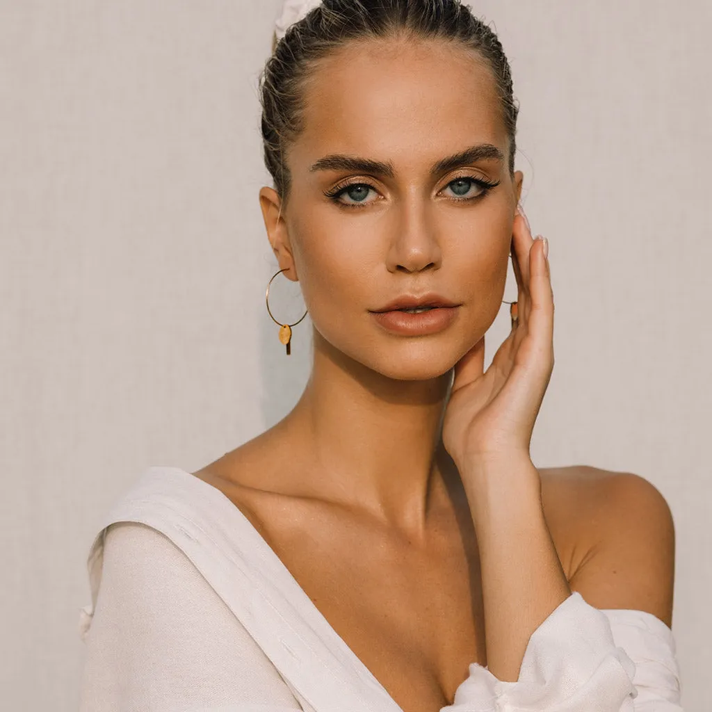 Pendant Hoop Earrings