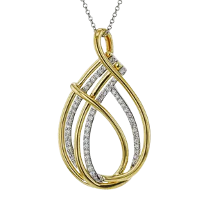 Pendant Necklace in 18k Gold with Diamonds LP2393-Y WHITE 18K X 2T