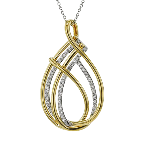 Pendant Necklace in 18k Gold with Diamonds LP2393-Y WHITE 18K X 2T