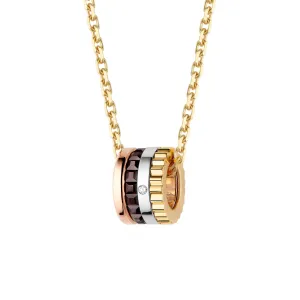 PENDANT QUATRE CLASSIQUE XS YG PG WG BROWN PVD 1 DIAMOND